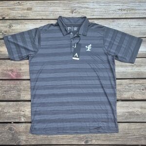 Antigua Charcoal Striped Polo Shirt